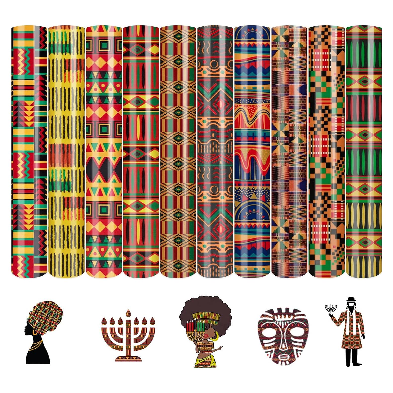 Vinilo HTV Tintnut Kwanzaa - 10 Hojas 30.48x25.4cm para Ropa DIY