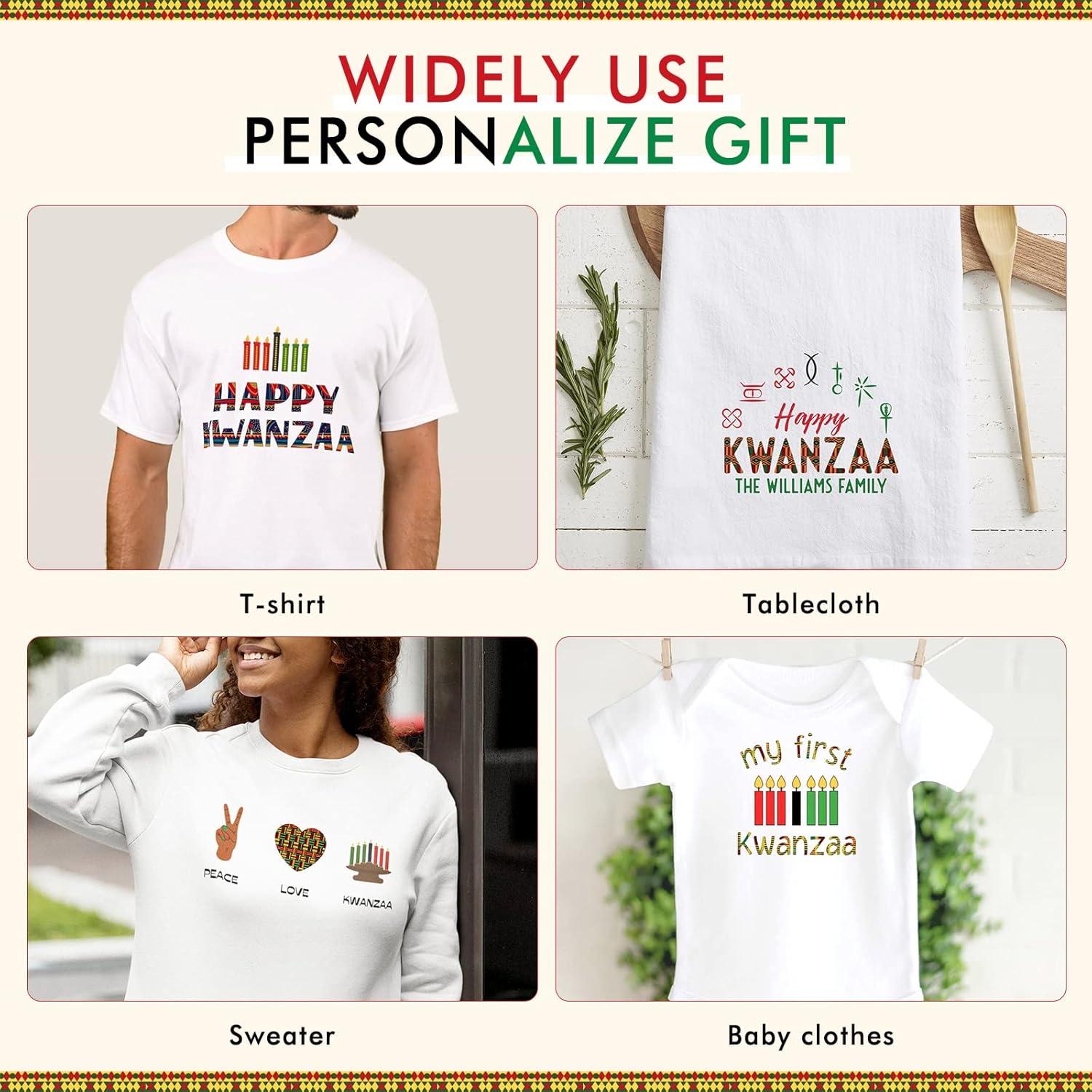 Vinilo HTV Tintnut Kwanzaa - 10 Hojas 30.48x25.4cm para Ropa DIY