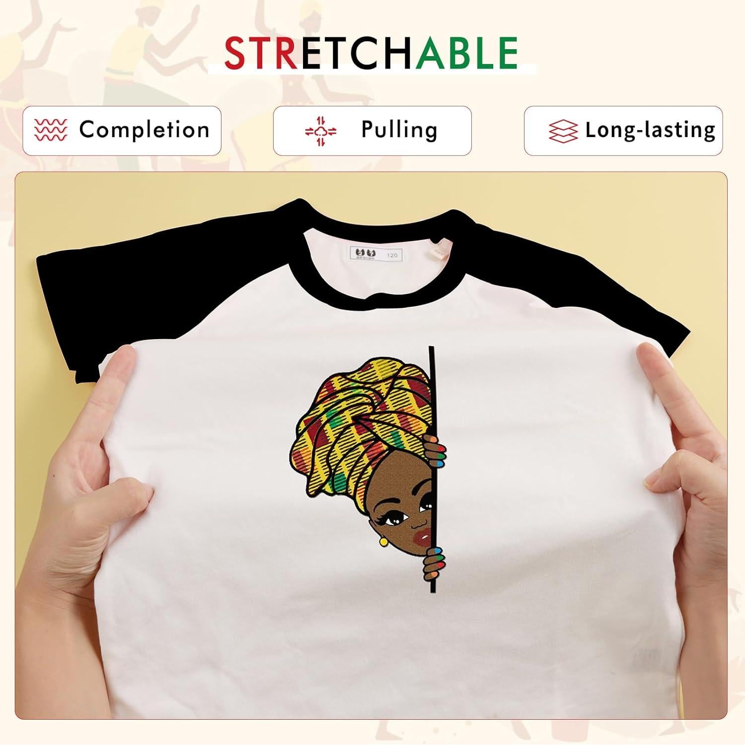 Vinilo HTV Tintnut Kwanzaa - 10 Hojas 30.48x25.4cm para Ropa DIY