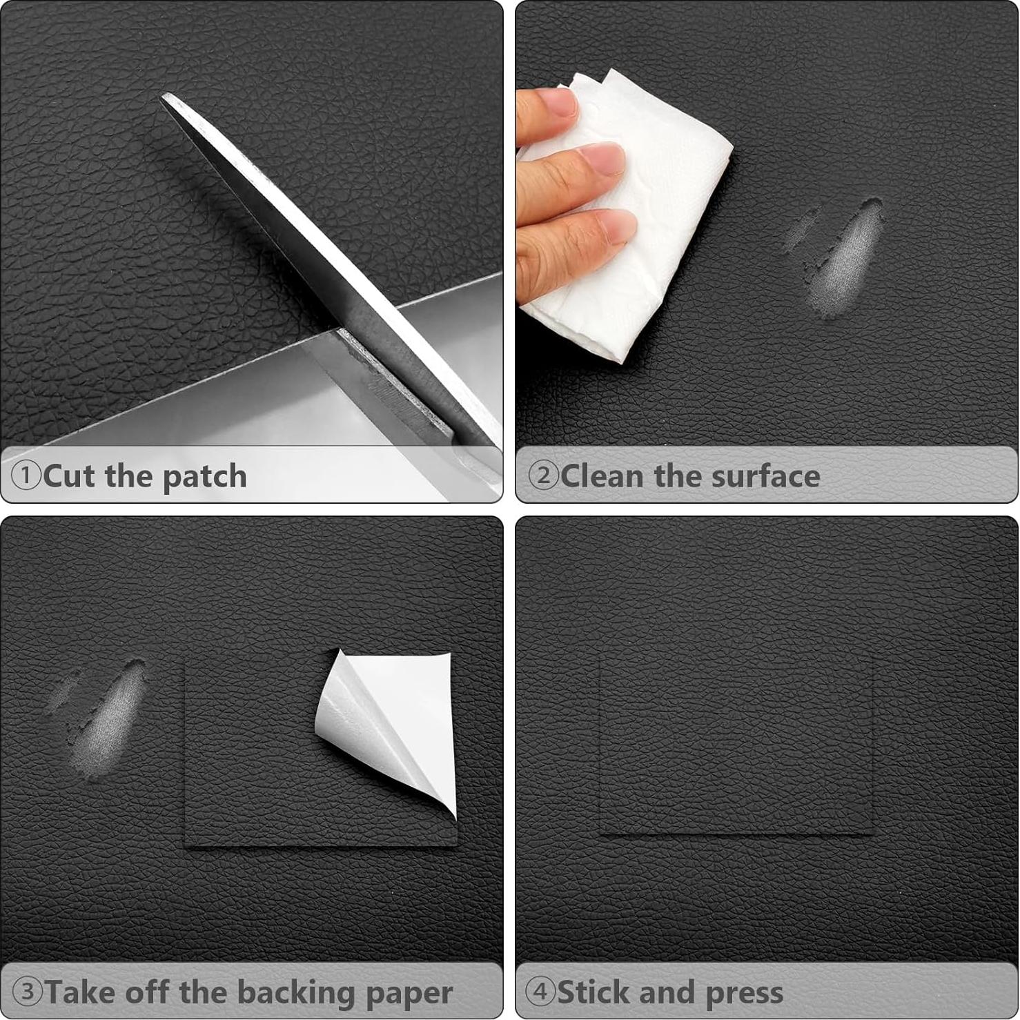 Parche de Reparación de Cuero Autoadhesivo MFBJXC 40x239cm Negro