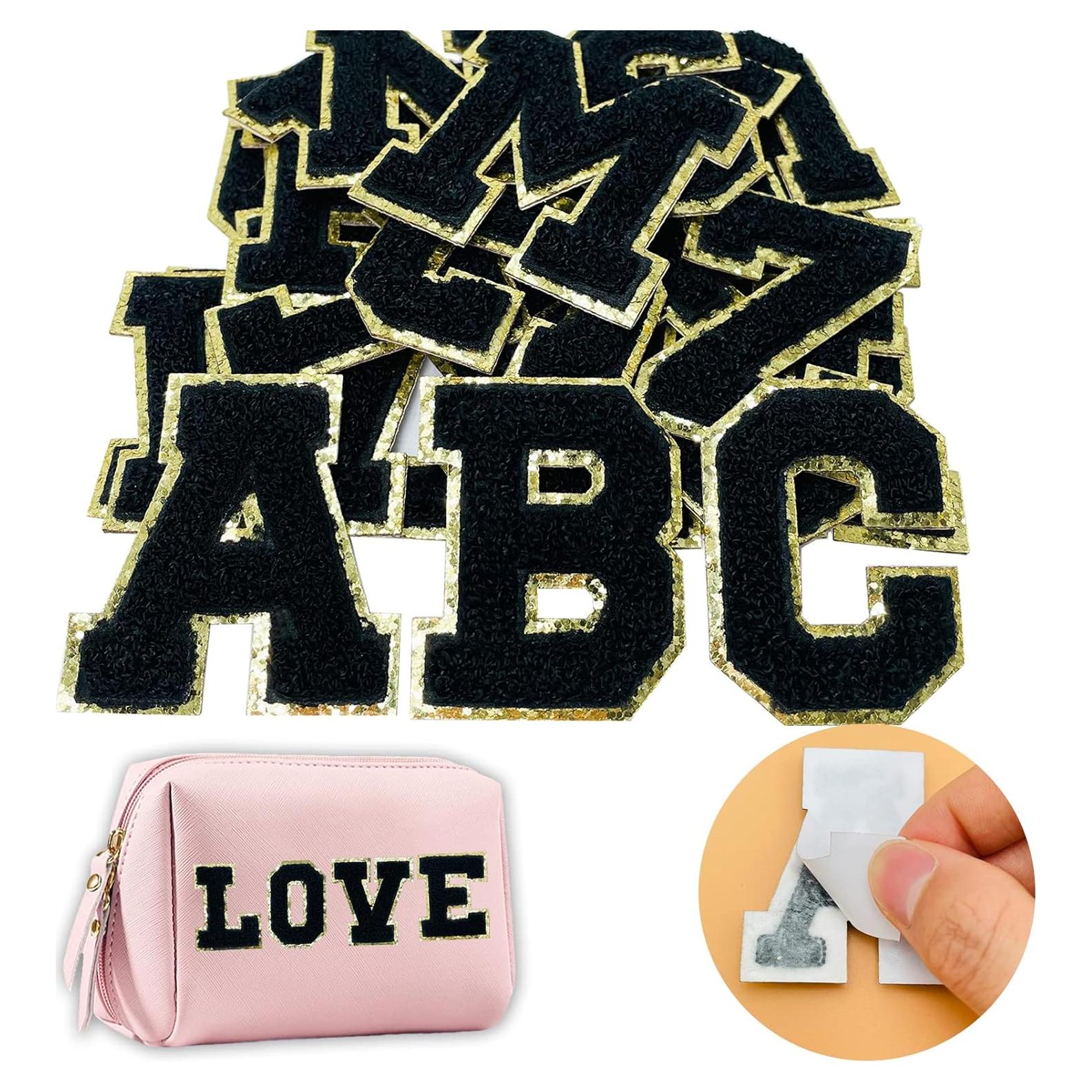 Parche de Letras Chenille Autoadhesivas Jongdari - 26 Piezas