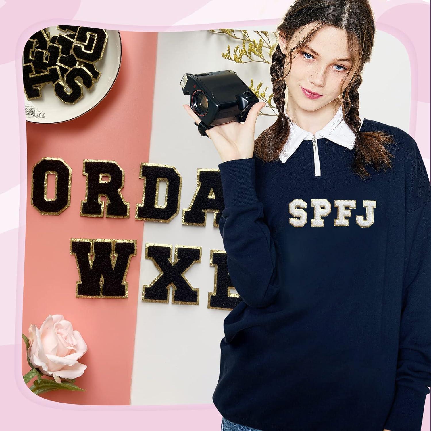 Parche de Letras Chenille Autoadhesivas Jongdari - 26 Piezas