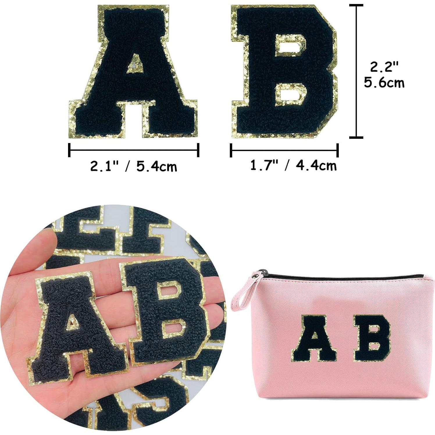 Parche de Letras Chenille Autoadhesivas Jongdari - 26 Piezas