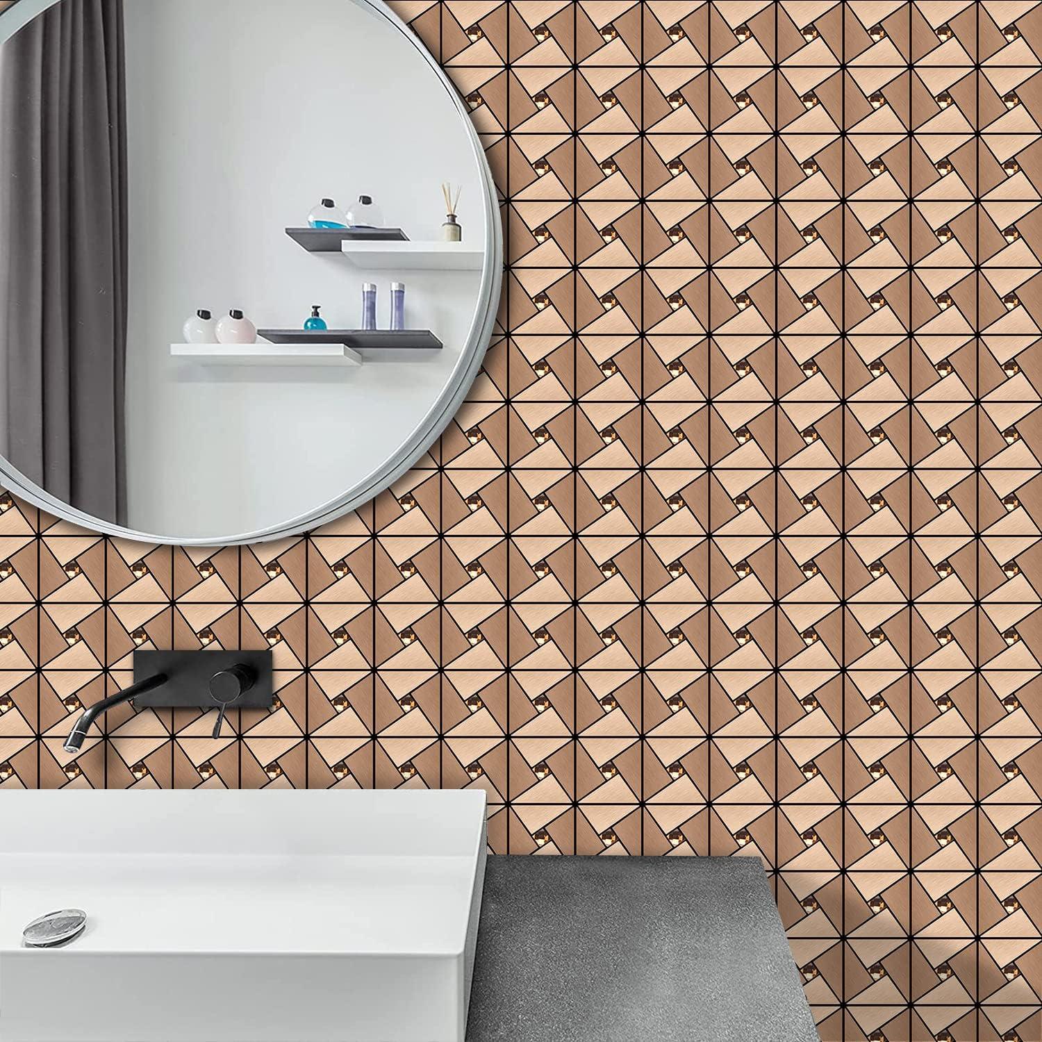 Azulejo Autoadhesivo Vamos Tile Rosa Oro 30.48x30.48cm 10 Hojas