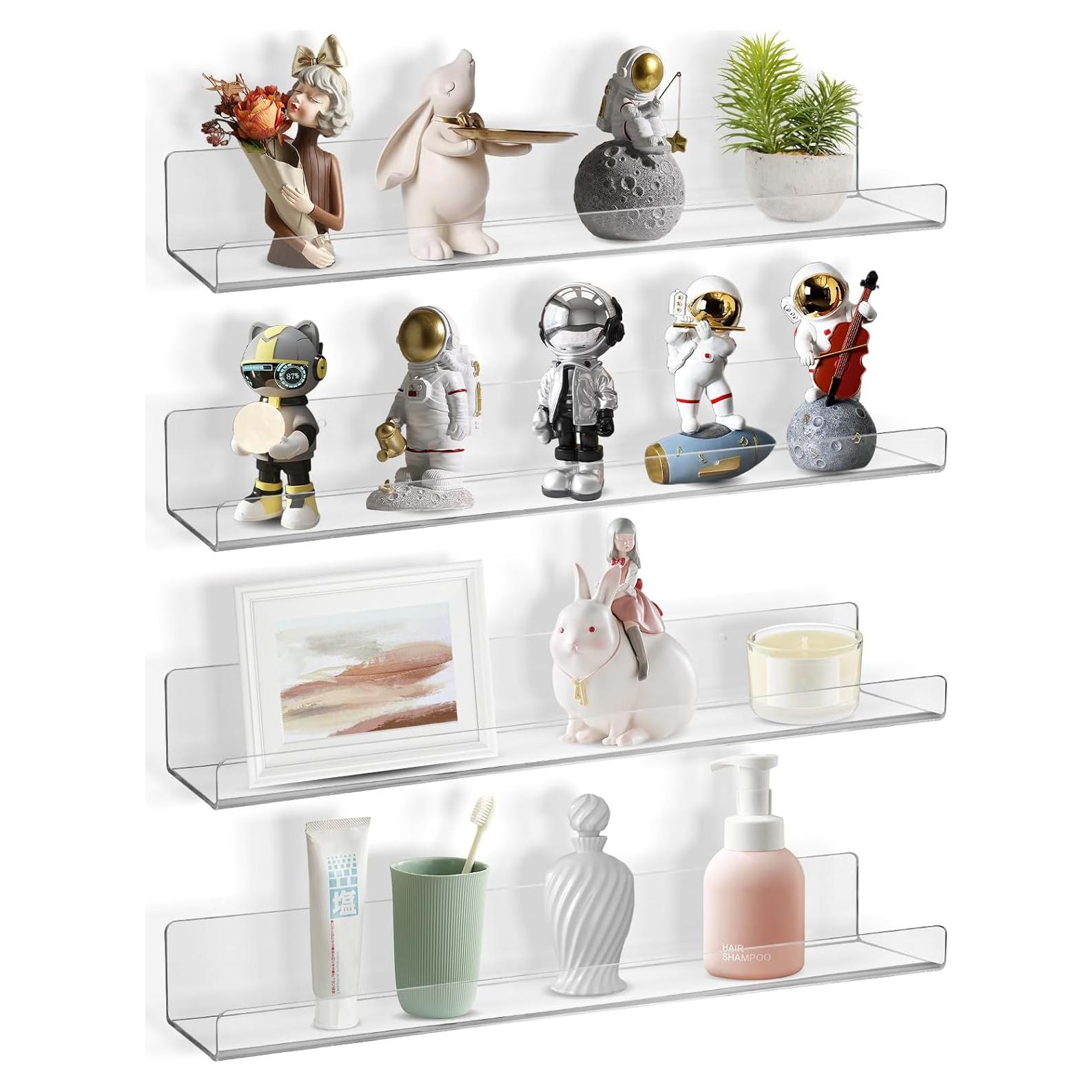 Estantes de Acrílico Boxalls - Paquete de 4, 38.1x10.2 cm