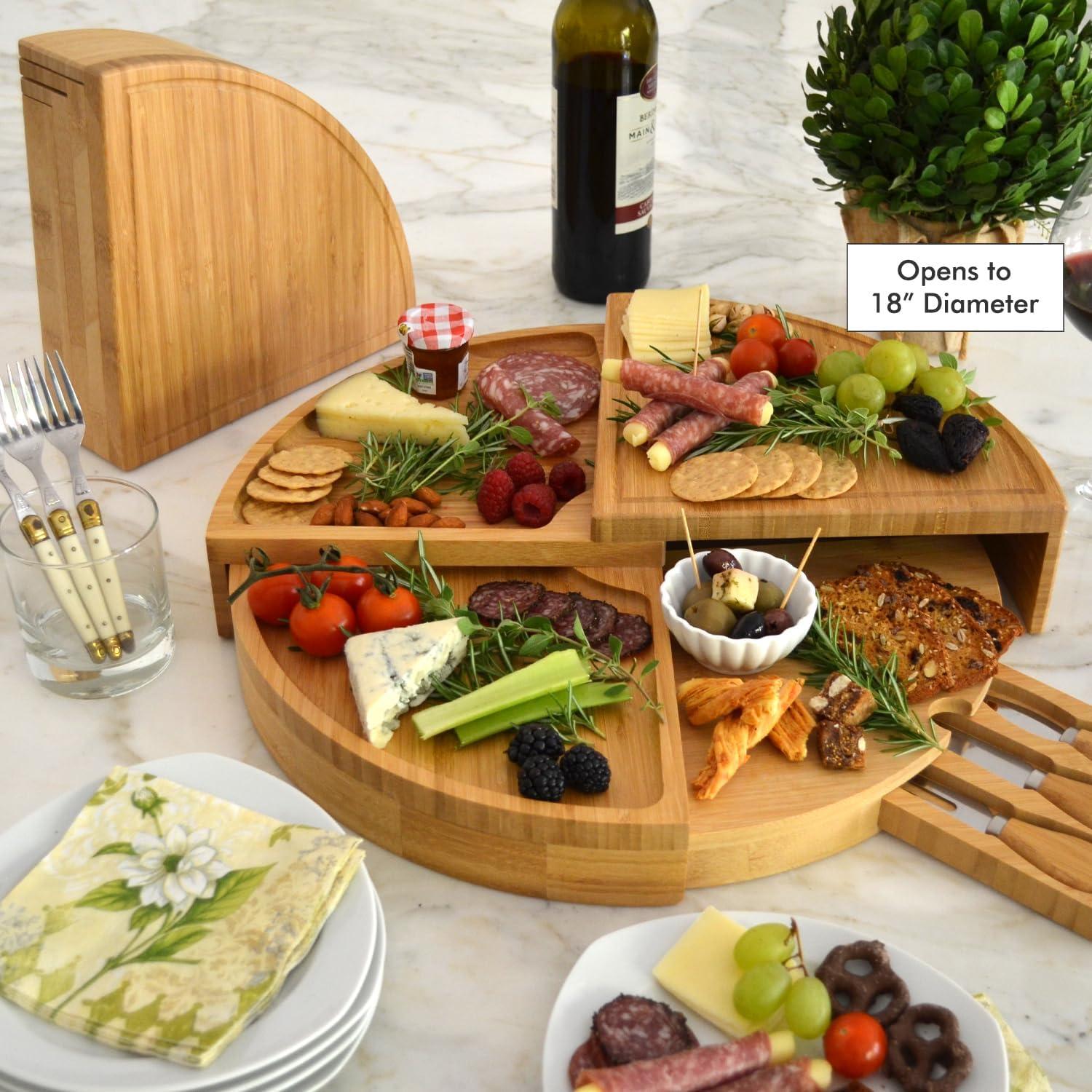 Tabla de Charcutería Compacta Picnic en Ascot 45.72 cm Bambú