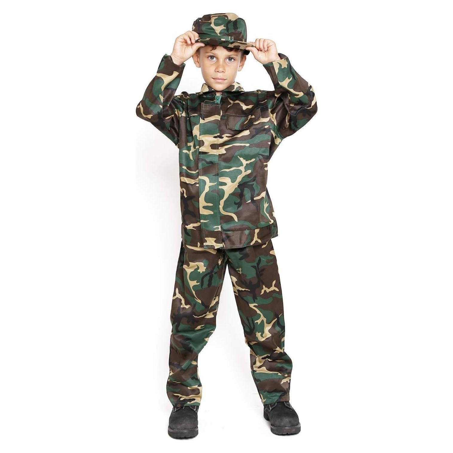 Disfraz de Soldado Militar para Niños 4-12 Años