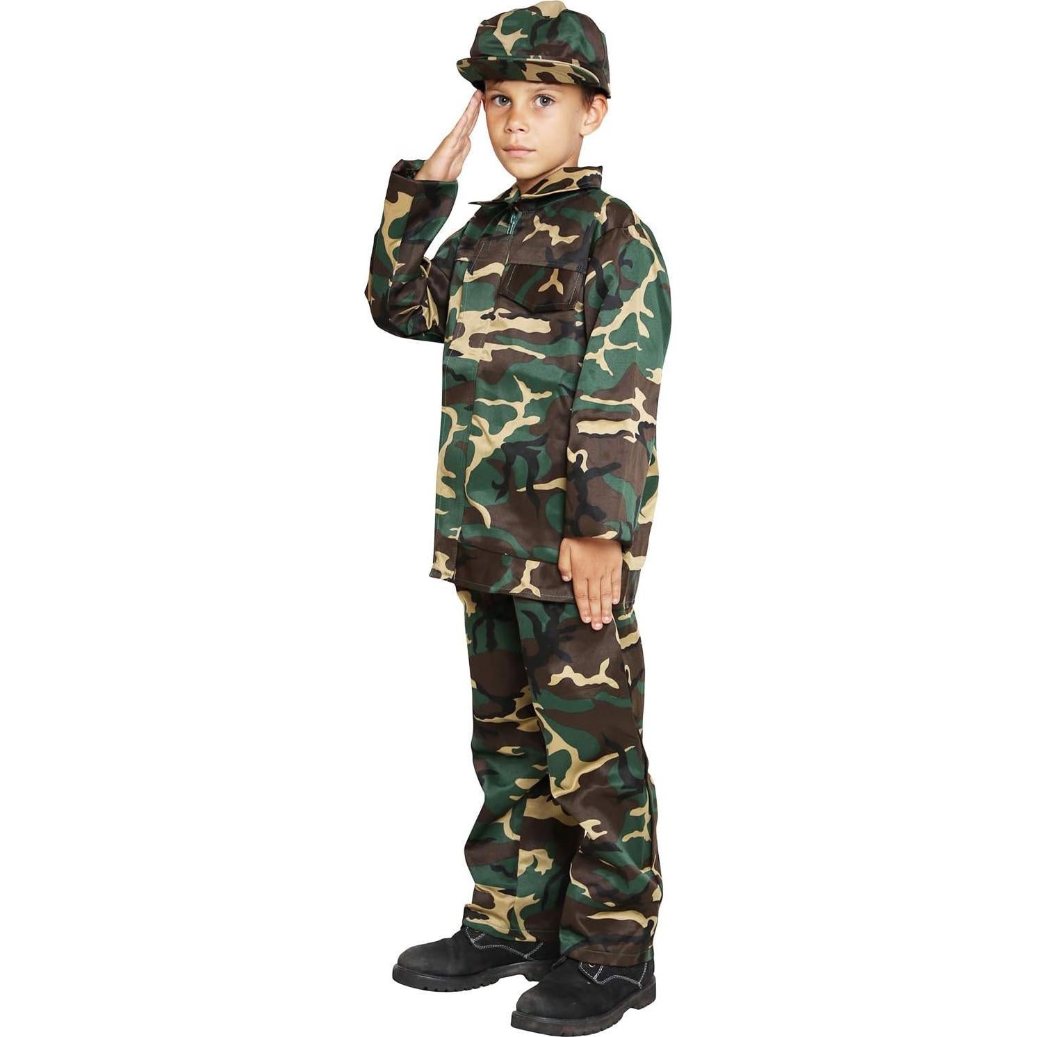 Disfraz de Soldado Militar para Niños 4-12 Años