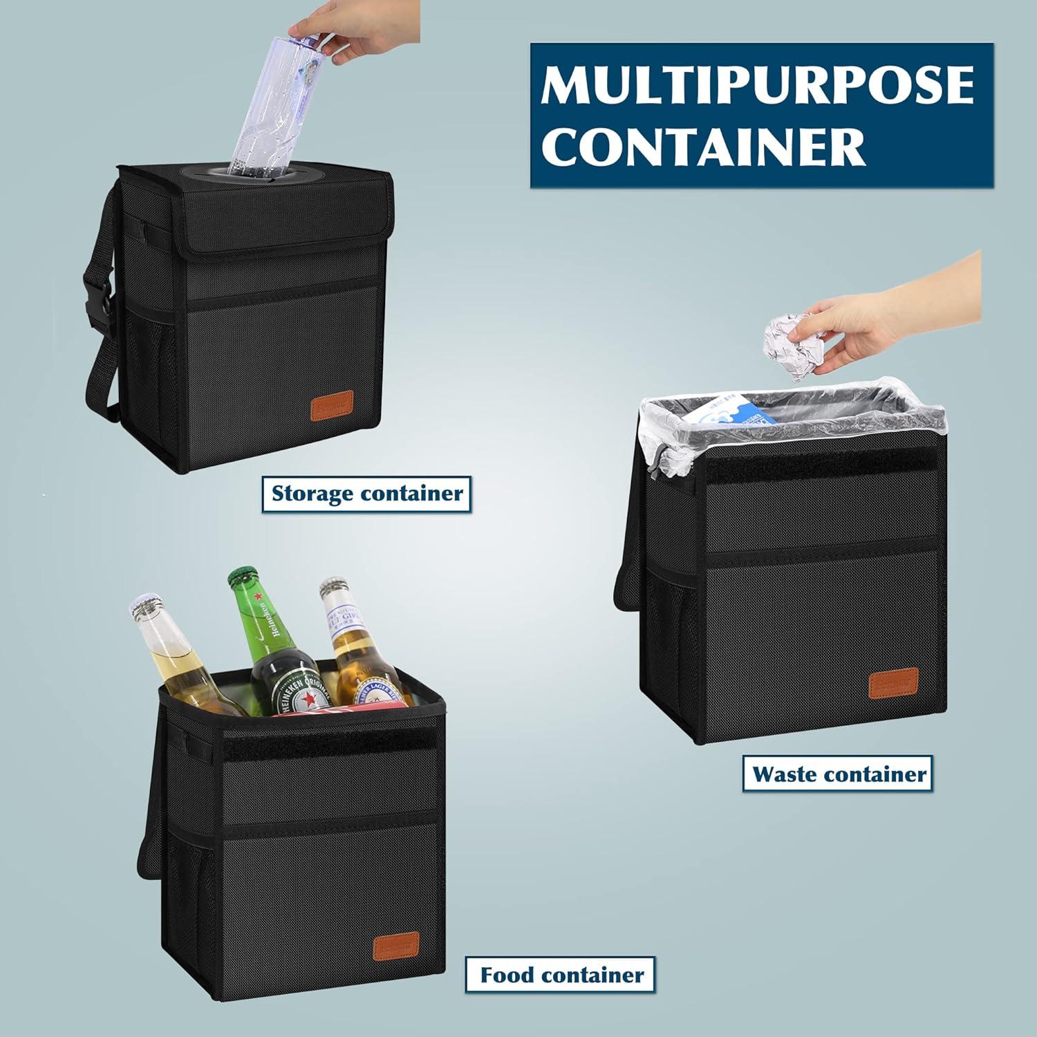 Basurero de Coche Femuar 8.5L Impermeable Plegable Negro