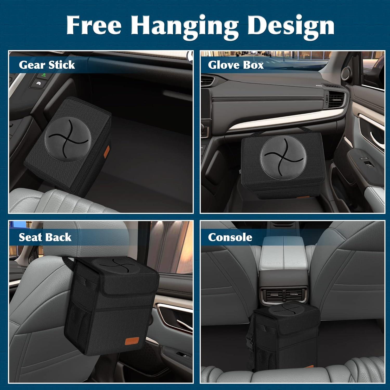 Basurero de Coche Femuar 8.5L Impermeable Plegable Negro