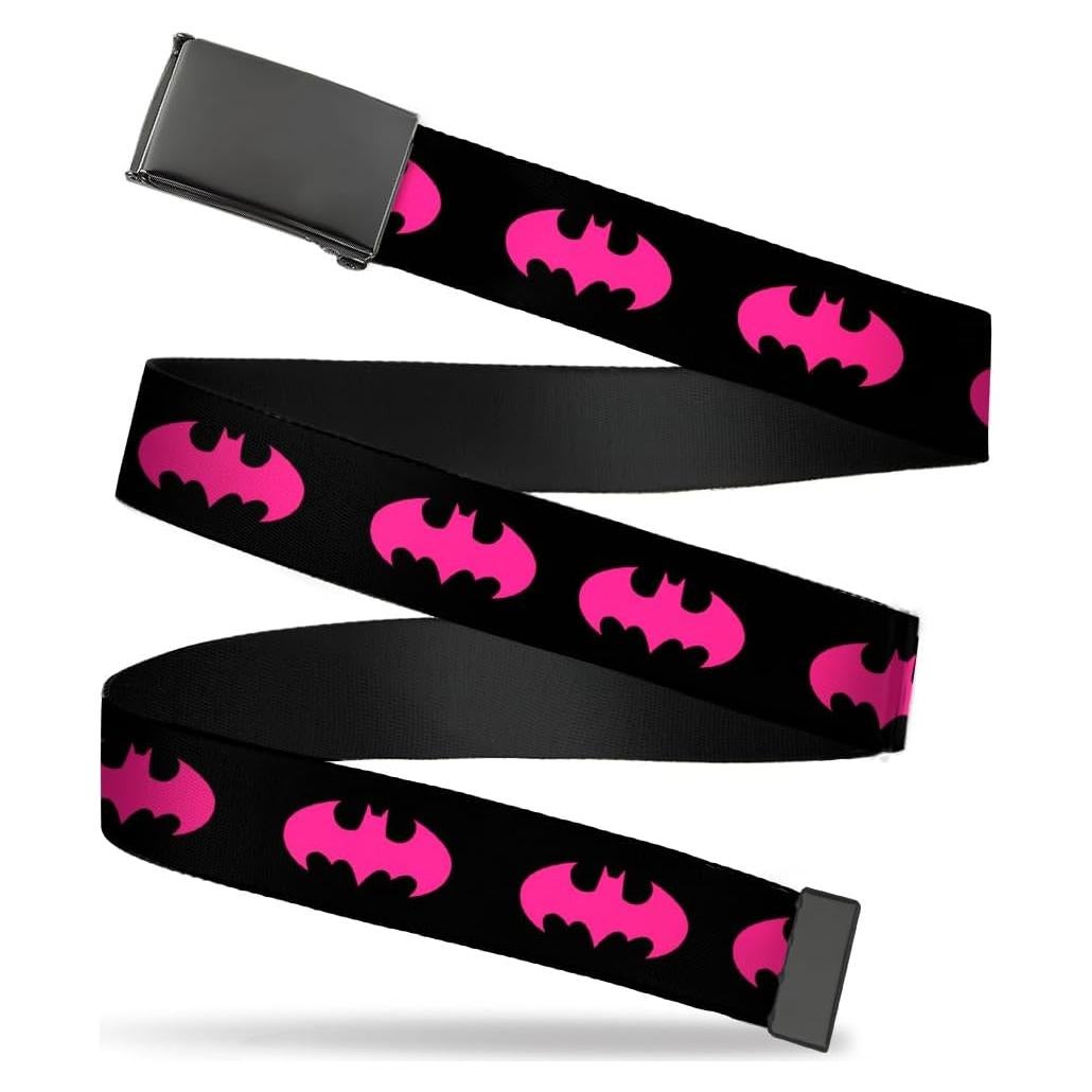 Cinturón Web Buckle-Down DC Comics Batman Negro Fucsia 3.81 cm