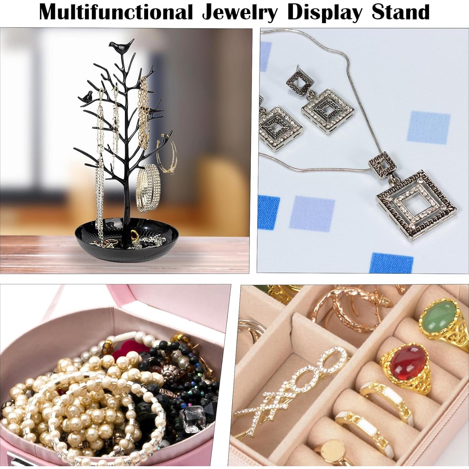 Organizador de Joyería ChezMax Árbol Metal Negro 30 cm