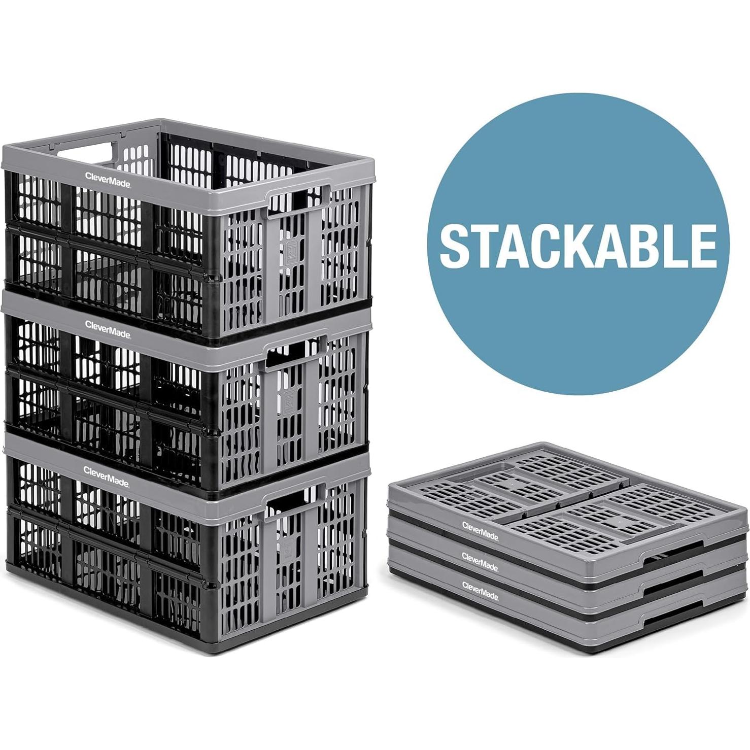 CleverMade Caja Utilitaria Plegable 45L Negra - 30 kg