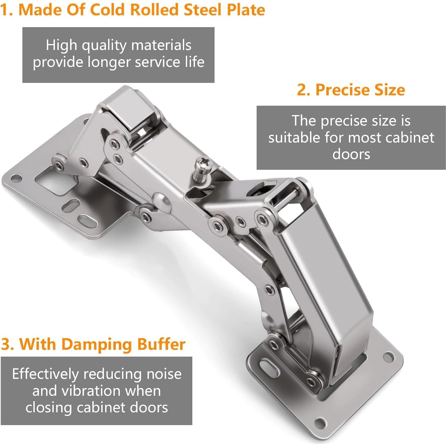2 Bisagras de Puerta Ocultas 170° CAMBIO MOORE para Gabinete