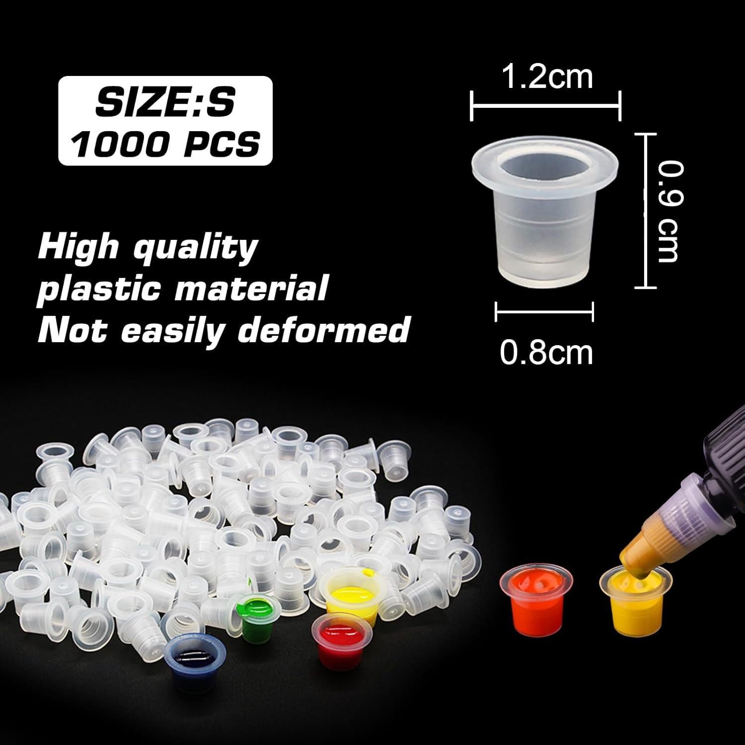 Tazas de Tinta para Tatuajes Romlon 1000 Pcs #9 Plástico