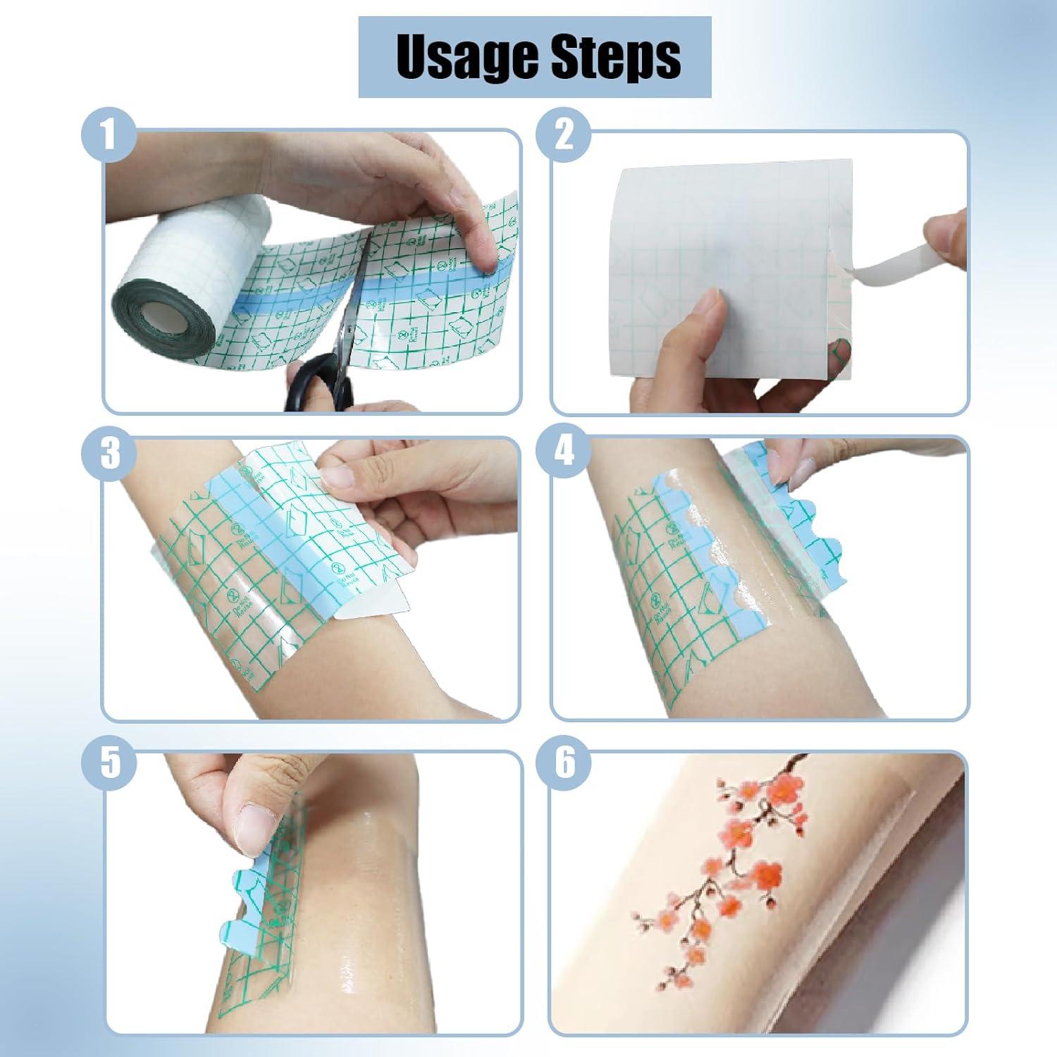 Vendajes de Tatuaje Impermeables SOTICA 2 Rollos 10.16cm y 15.24cm