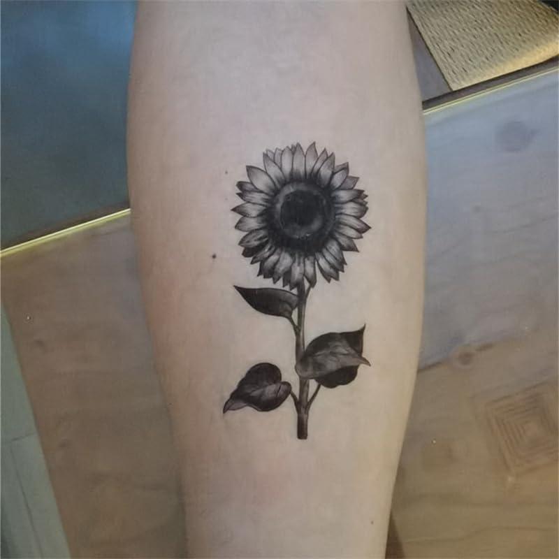 Calcomanías Tatuaje Temporal SanerLian Girasoles Acuarela 24 Unidades