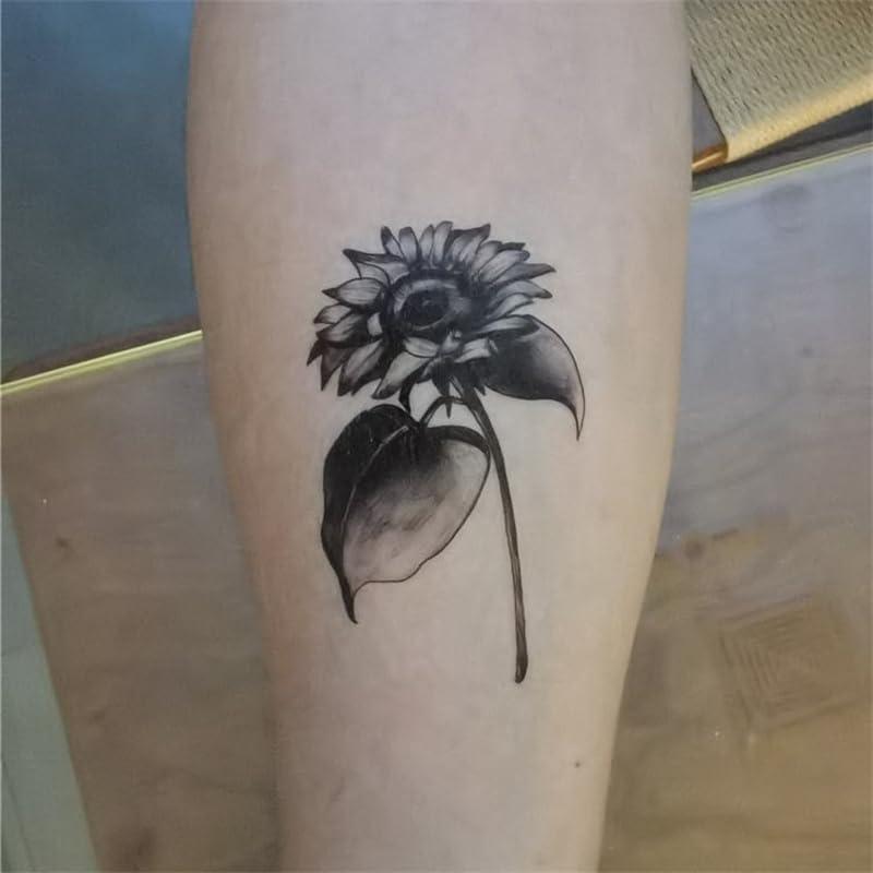 Calcomanías Tatuaje Temporal SanerLian Girasoles Acuarela 24 Unidades