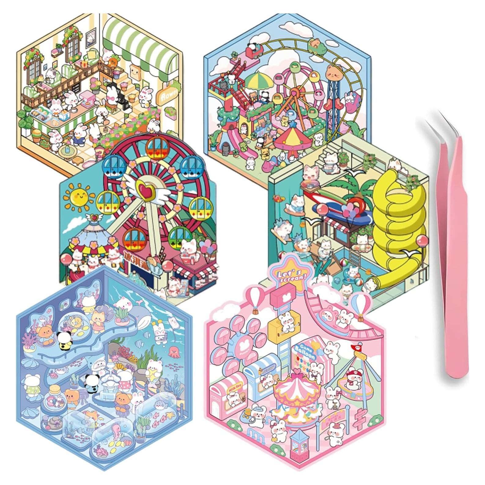 Kit de Stickers 3D DIY Iooresbeul - 6 Escenas Reutilizables