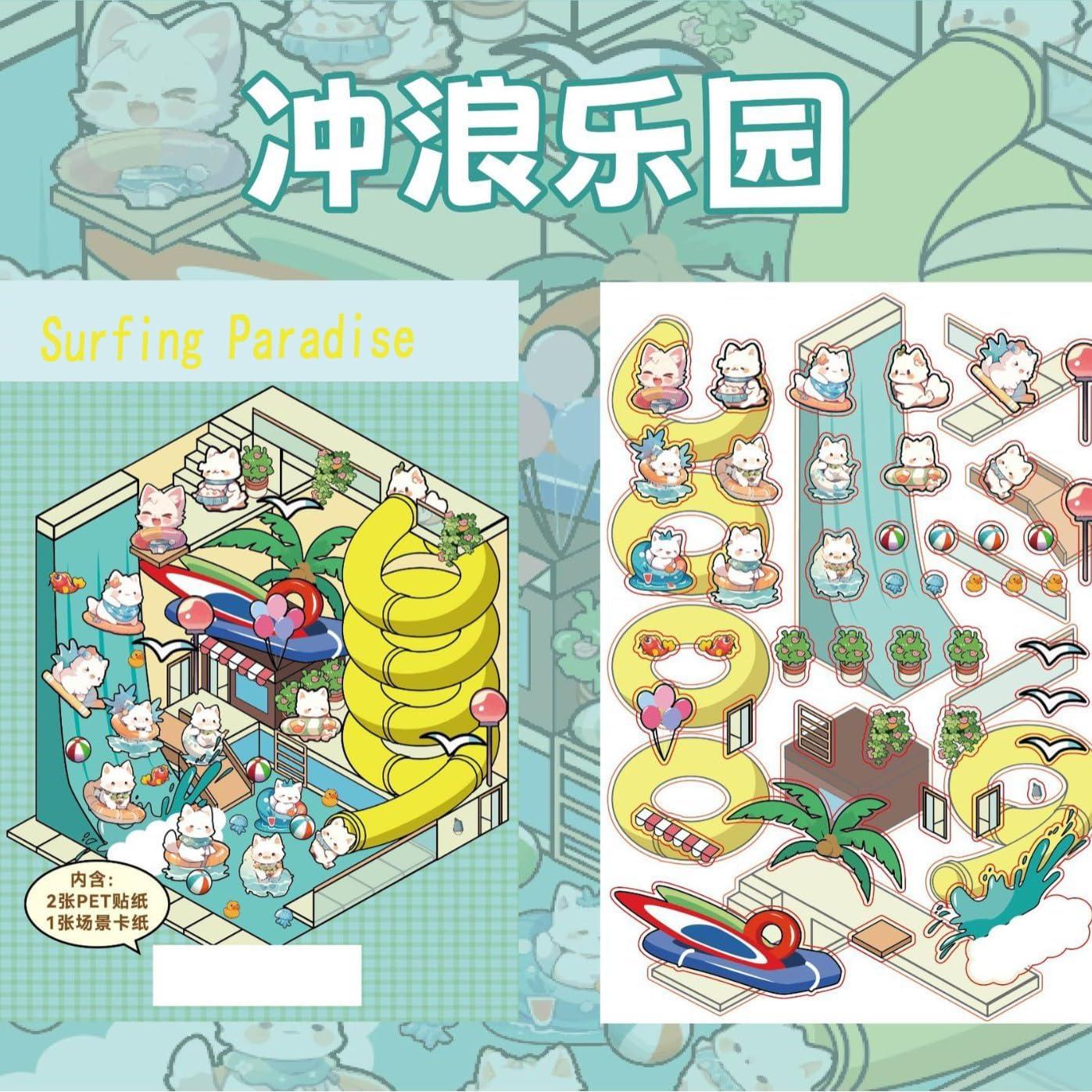 Kit de Stickers 3D DIY Iooresbeul - 6 Escenas Reutilizables