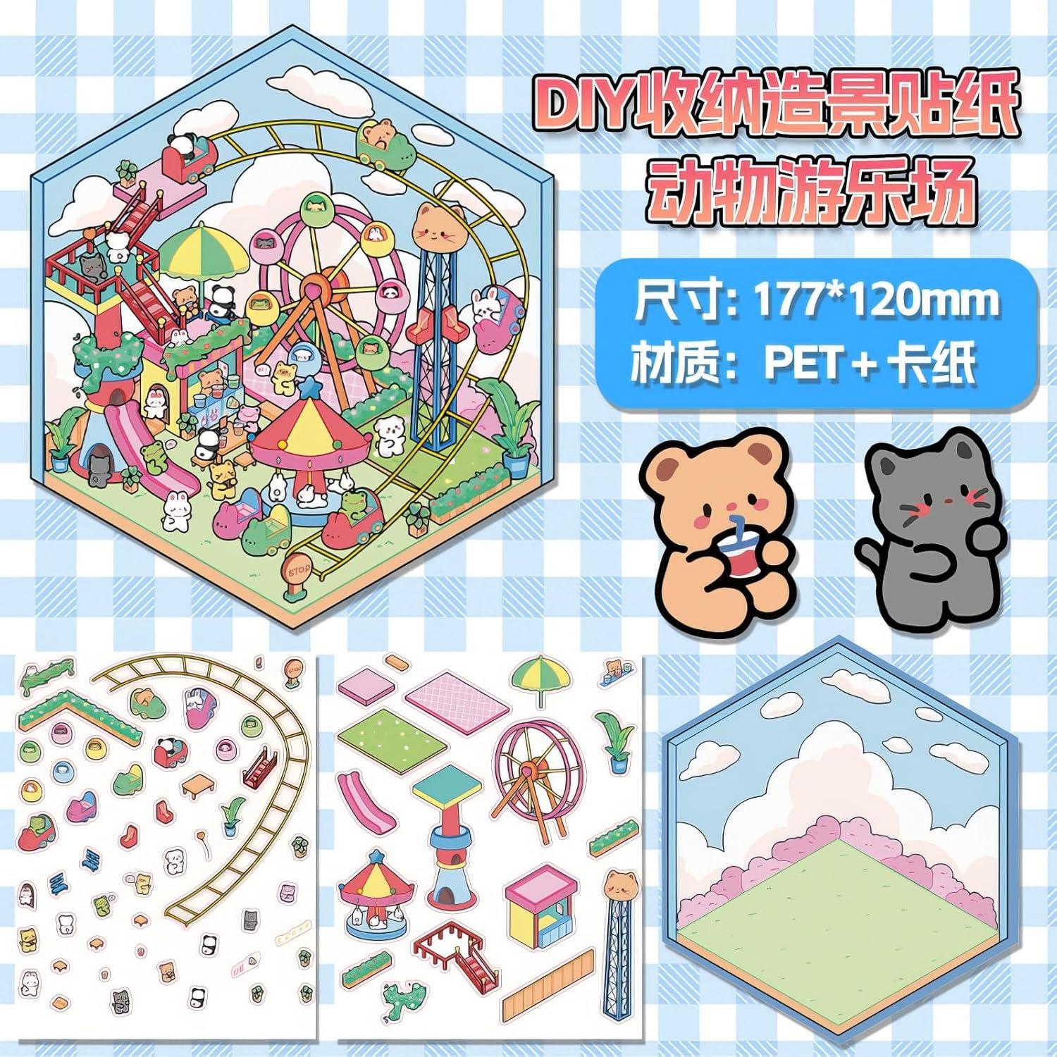 Kit de Stickers 3D DIY Iooresbeul - 6 Escenas Reutilizables