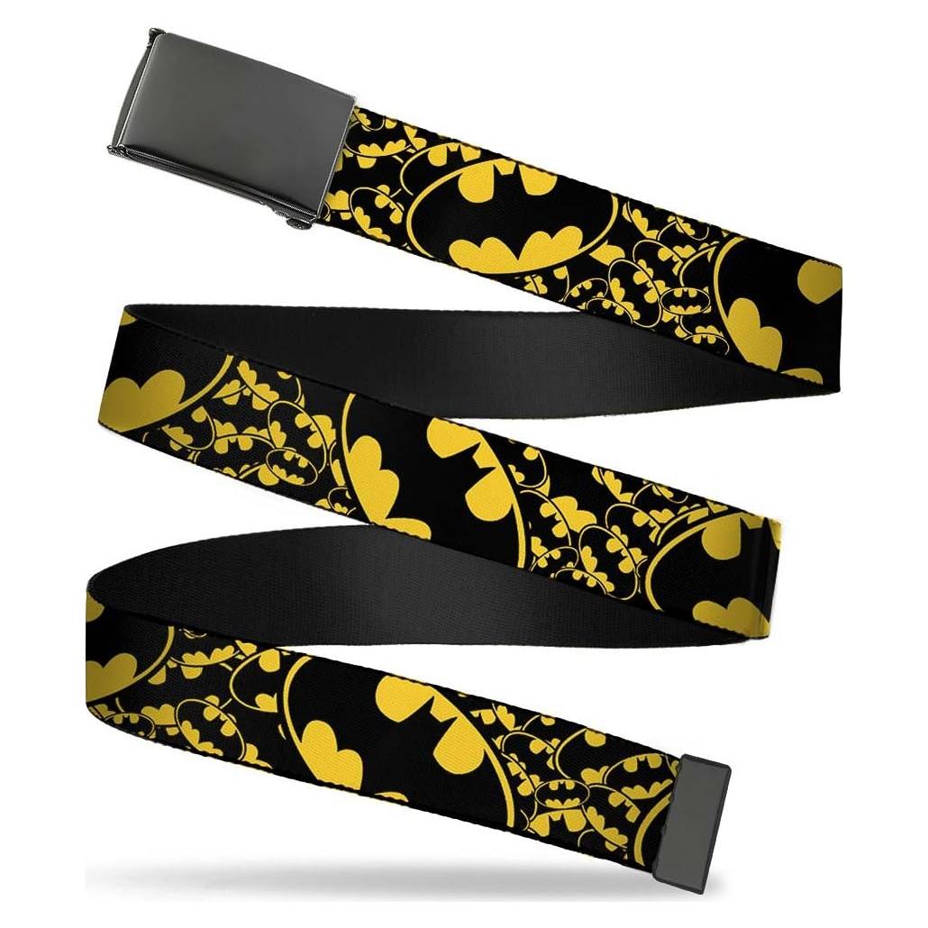 Cinturón Web Buckle-Down Murciélago 2,54 cm Amarillo/Negro