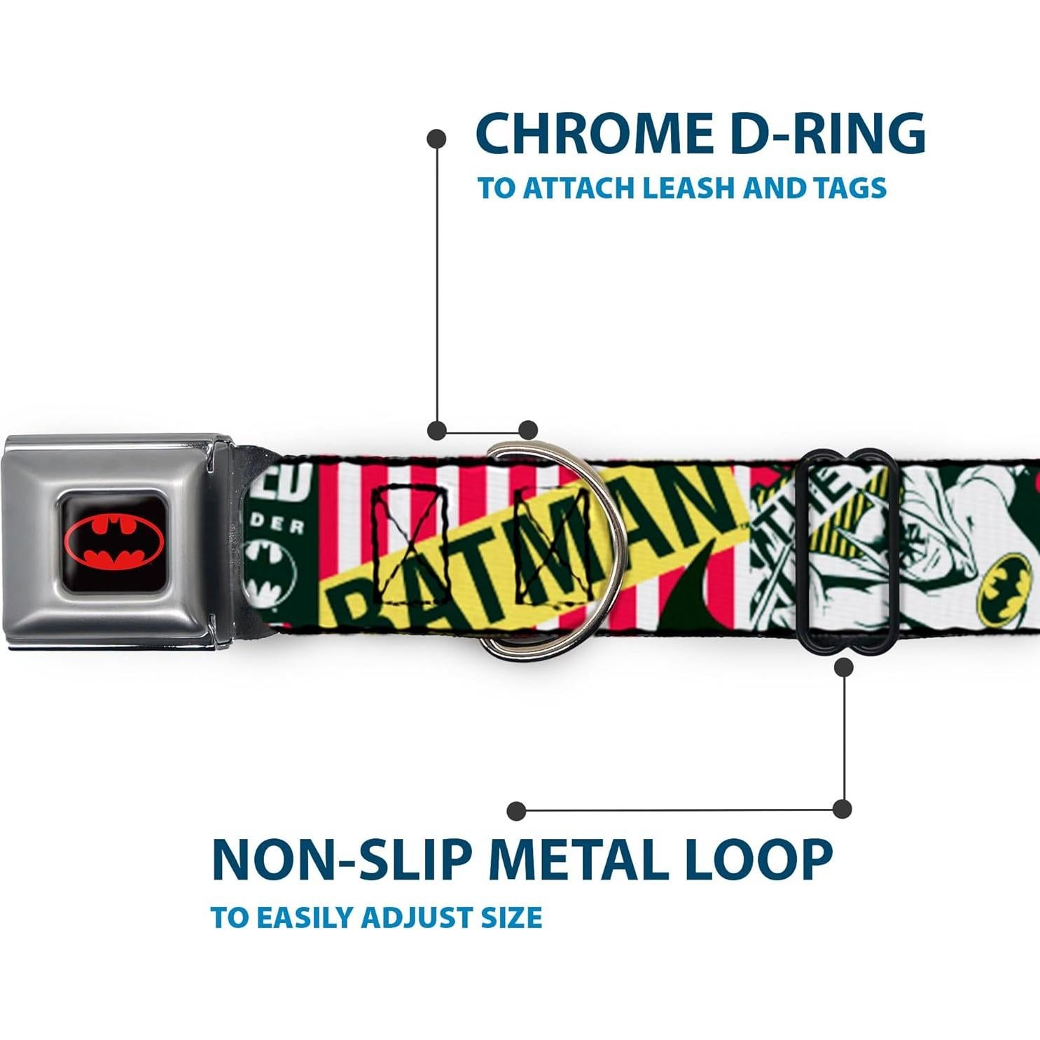 Collar de Perro Buckle-Down Batman 3,81 cm Ancho Grande