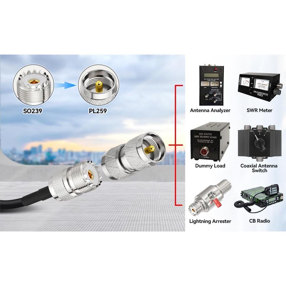 Adaptador Coaxial UHF PL259 Macho a Macho Superbat - Paquete de 2