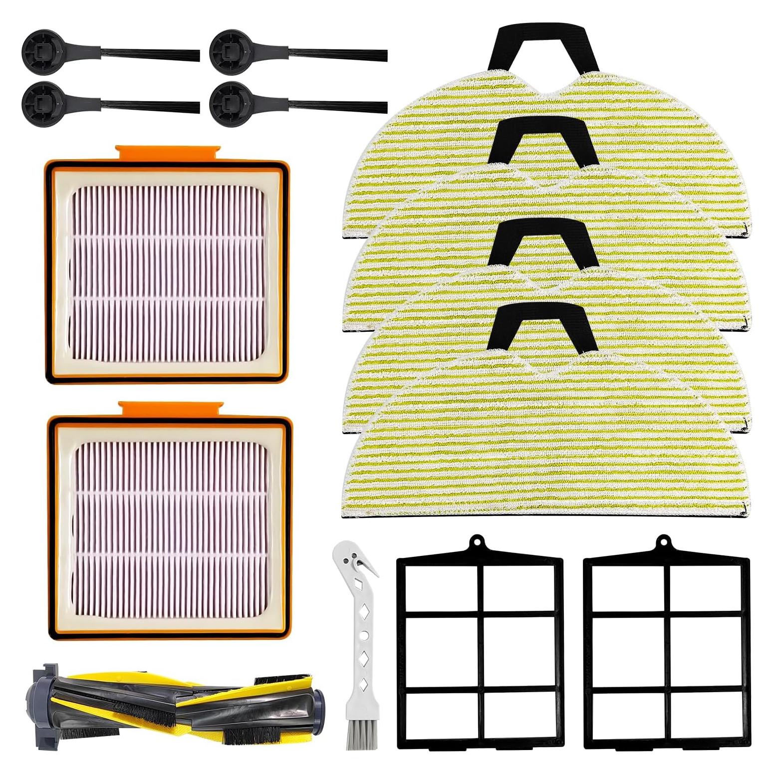 Kit de Reemplazo para Aspiradora Robot Shark RV2001WD - 4 Mopas, 2 Filtros, 1 Cepillo Rodante