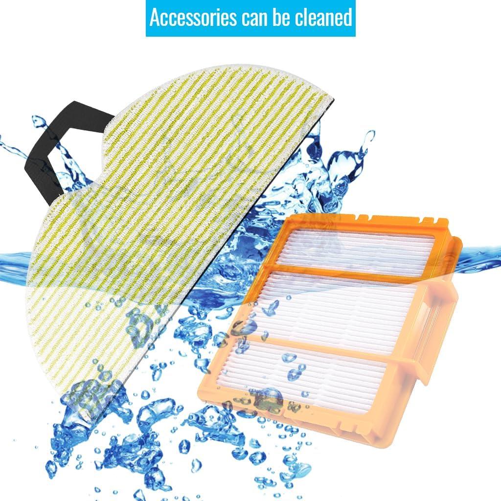 Kit de Reemplazo para Aspiradora Robot Shark RV2001WD - 4 Mopas, 2 Filtros, 1 Cepillo Rodante