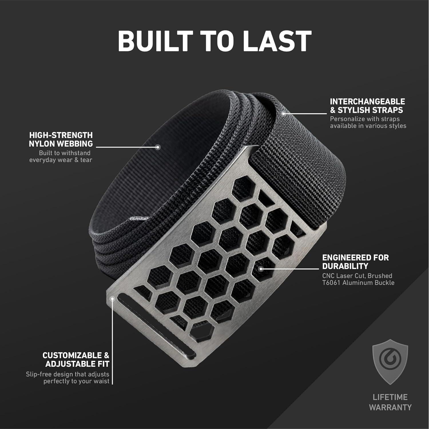 Cinturón GRIP6 Táctico Unisex Nylon Jet 66-96 cm