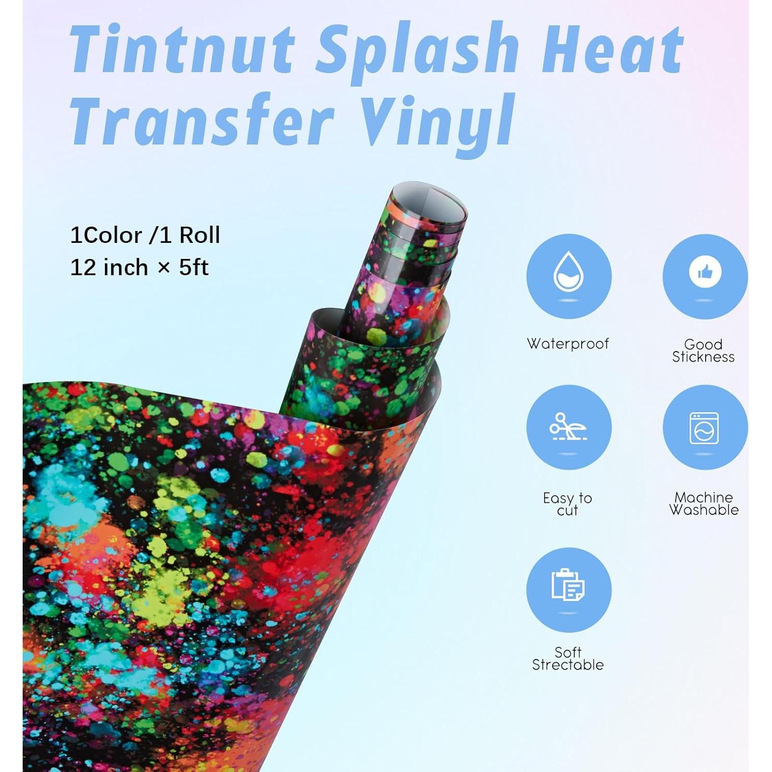 Rollo de Vinilo de Transferencia de Calor Tintnut 30.48cm x 1.52m Multicolor