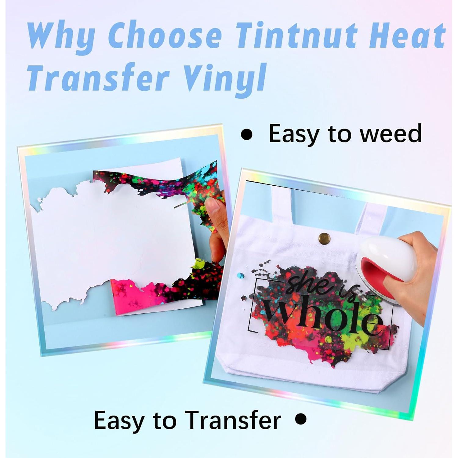 Rollo de Vinilo de Transferencia de Calor Tintnut 30.48cm x 1.52m Multicolor