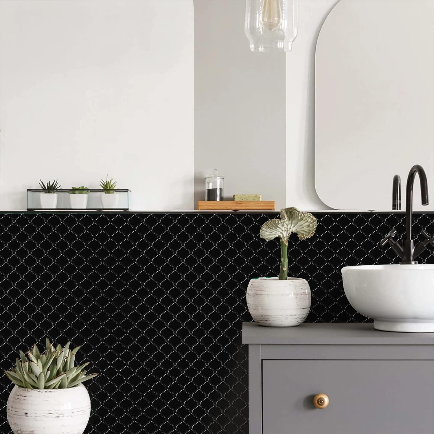 Azulejo Autoadhesivo STICKGOO 30.48x30.48cm Negro Grueso