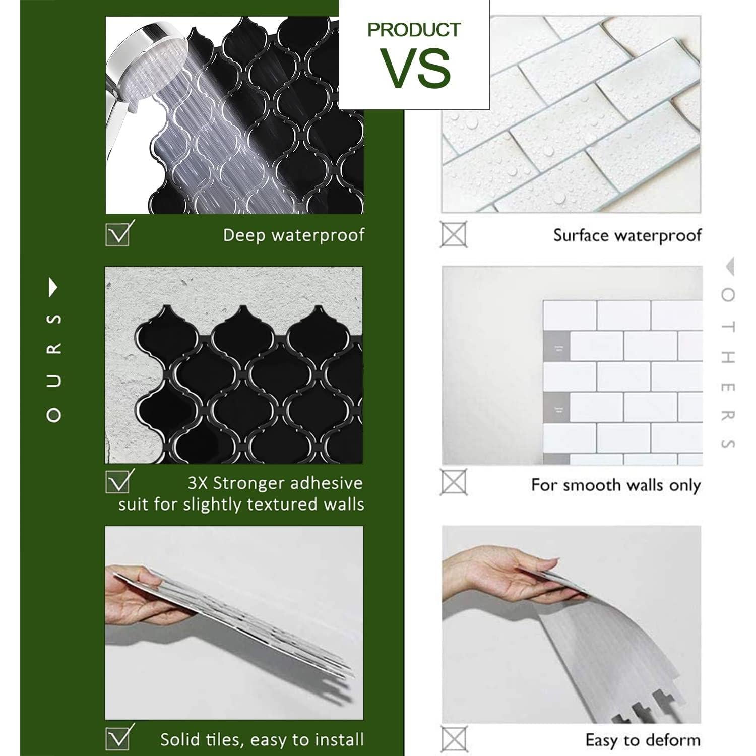 Azulejo Autoadhesivo STICKGOO 30.48x30.48cm Negro Grueso