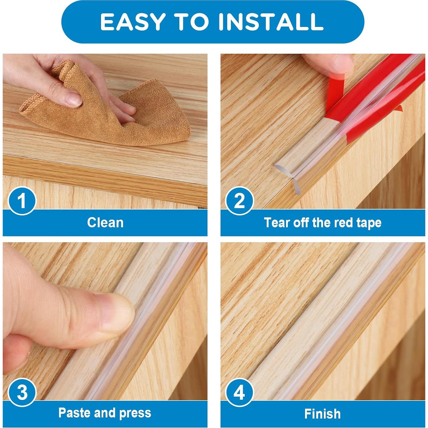 Protector de Bordes SHIISEWE 2.01m Silicona Transparente Bebés