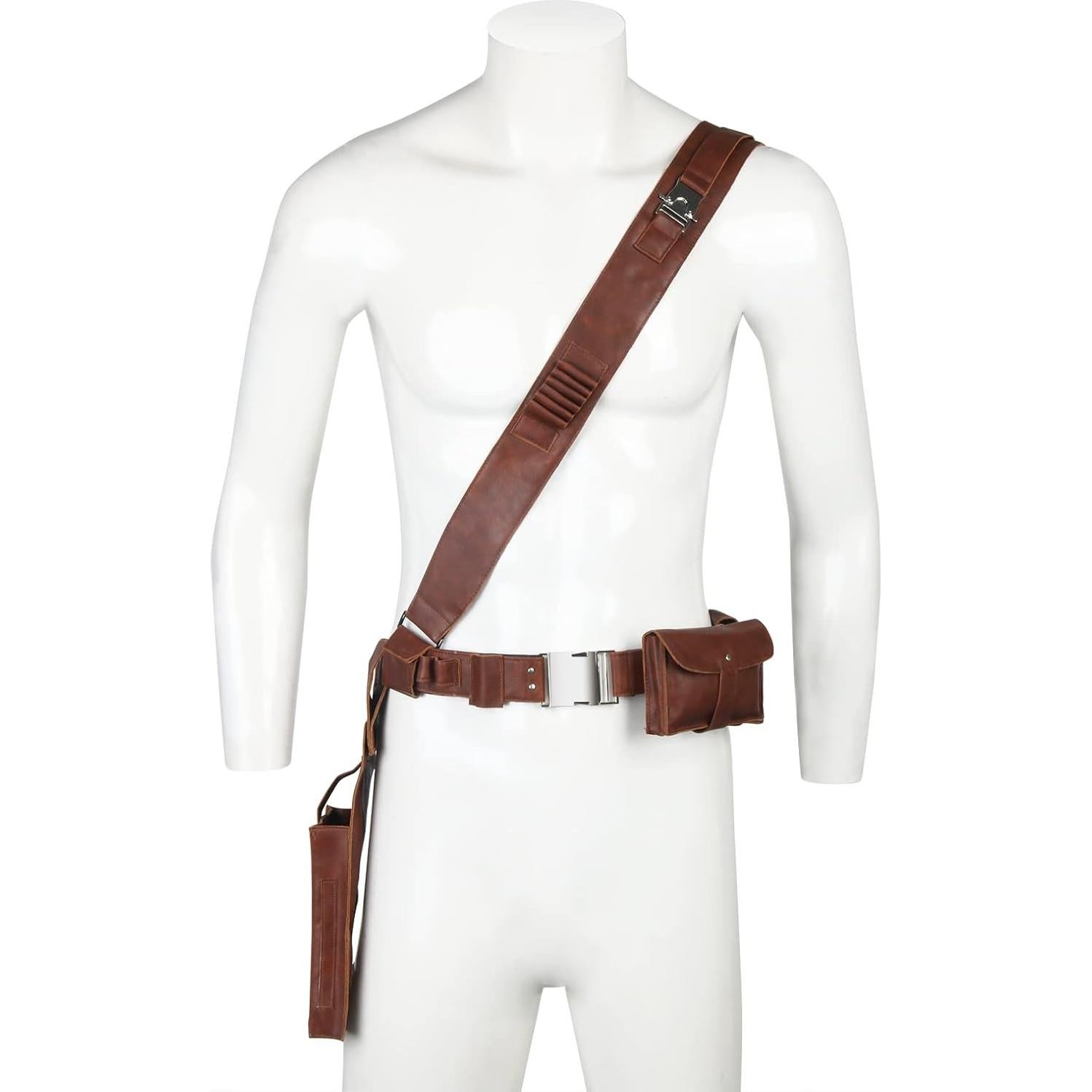 Cinturón Mandaloriano Hombre Cuero Marrón Ajustable 82-106cm