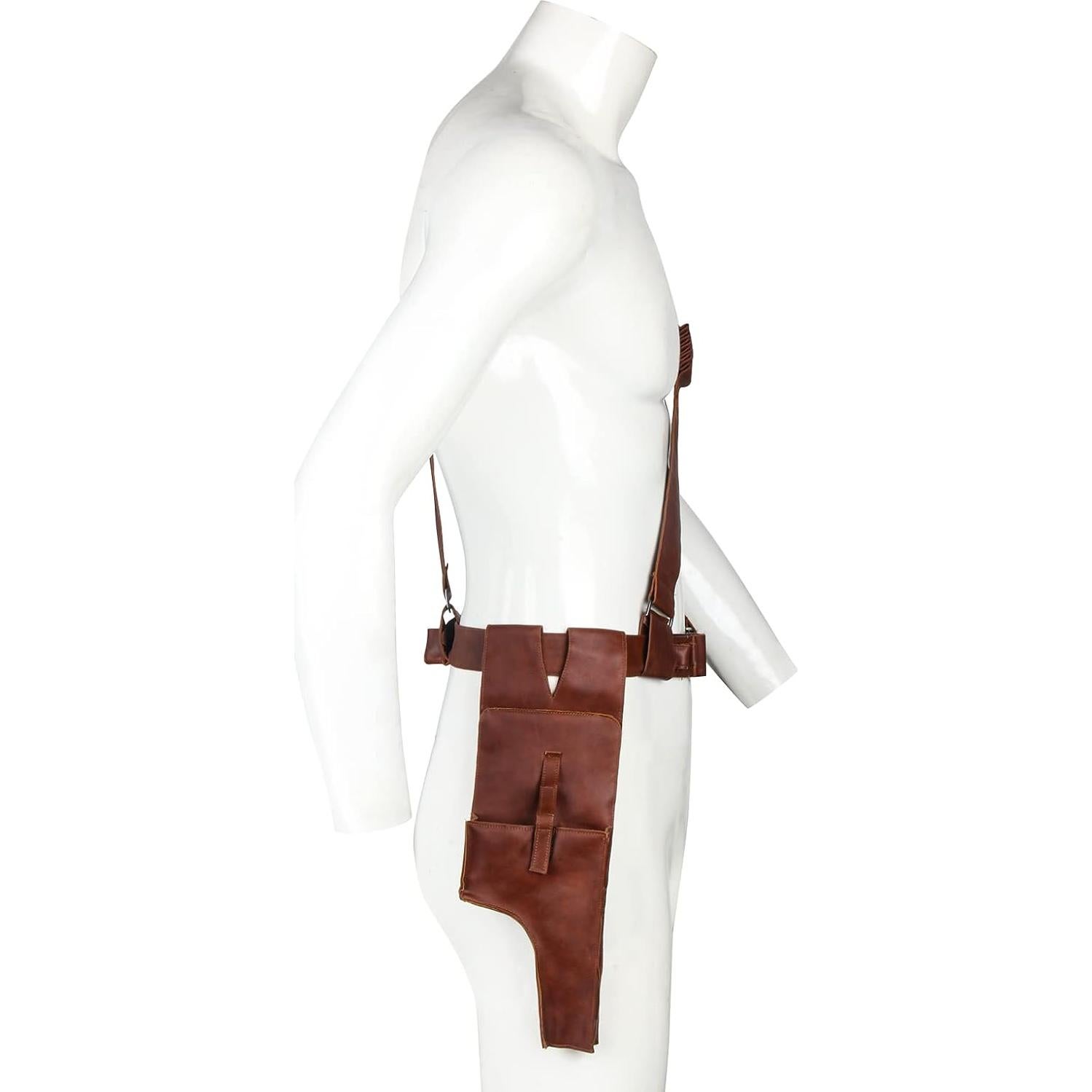 Cinturón Mandaloriano Hombre Cuero Marrón Ajustable 82-106cm