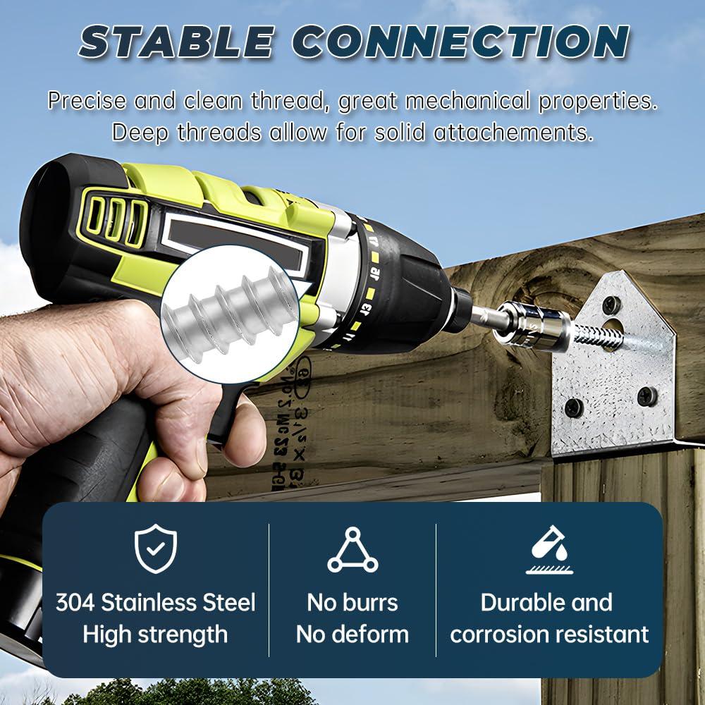 20 Tornillos Hexagonales Acero Inoxidable 304 1/4 x 2.54 cm