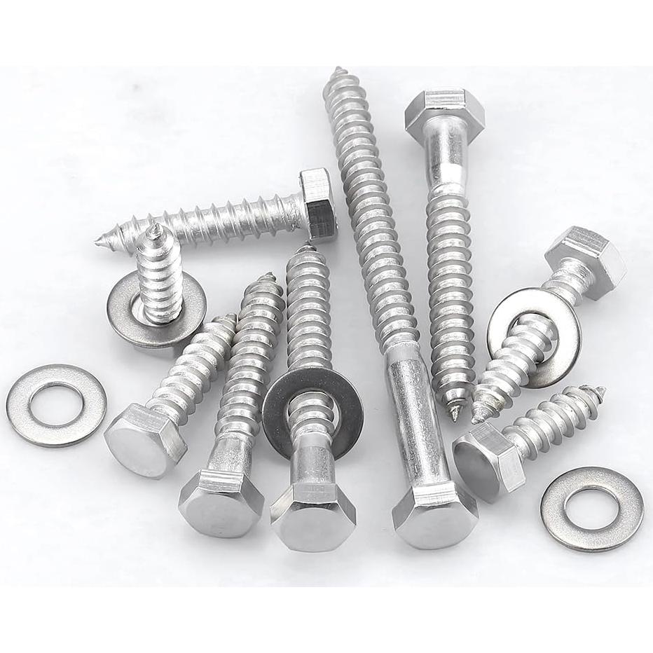 20 Tornillos Hexagonales Acero Inoxidable 304 1/4 x 2.54 cm