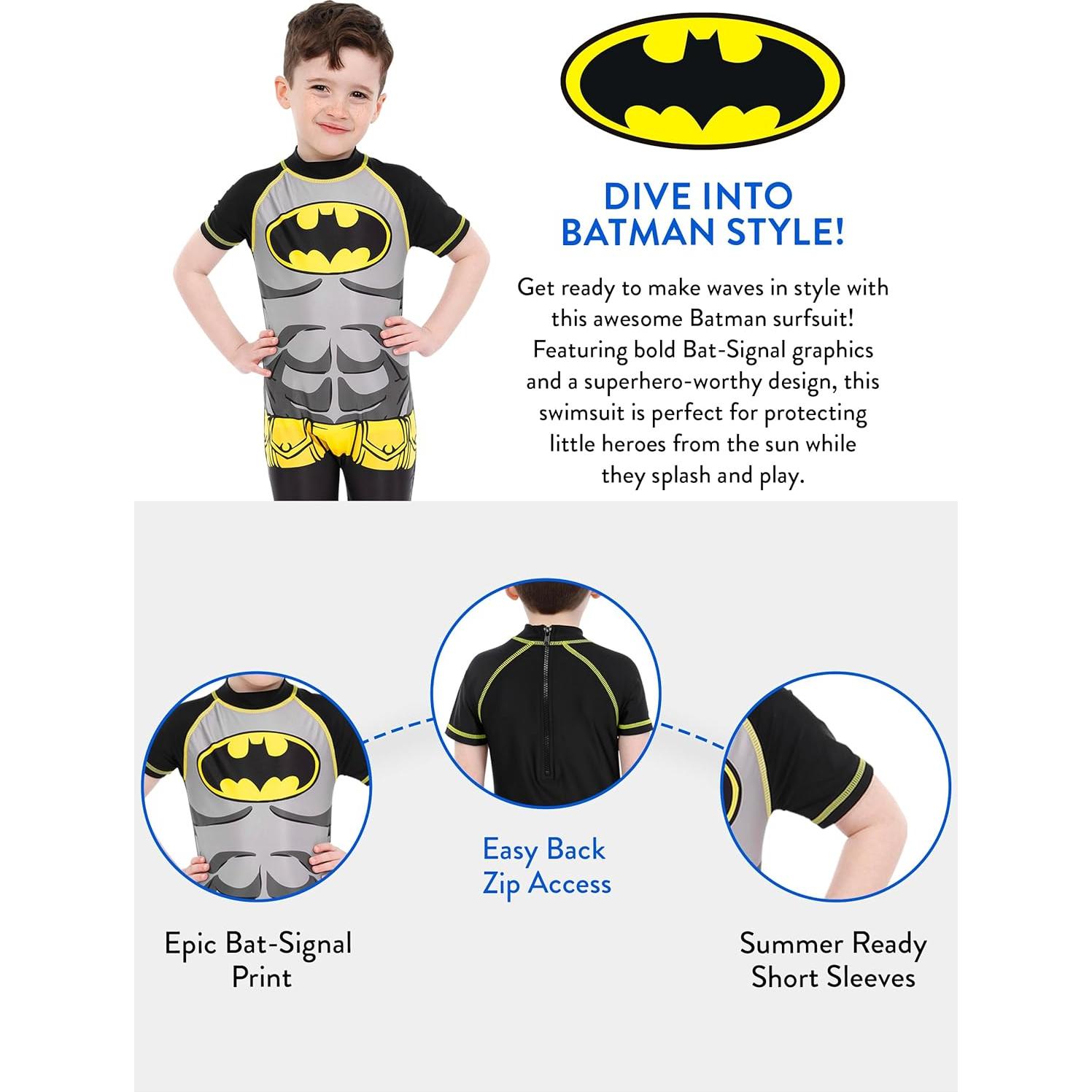 Traje de baño Batman para niños DC Comics 3T negro