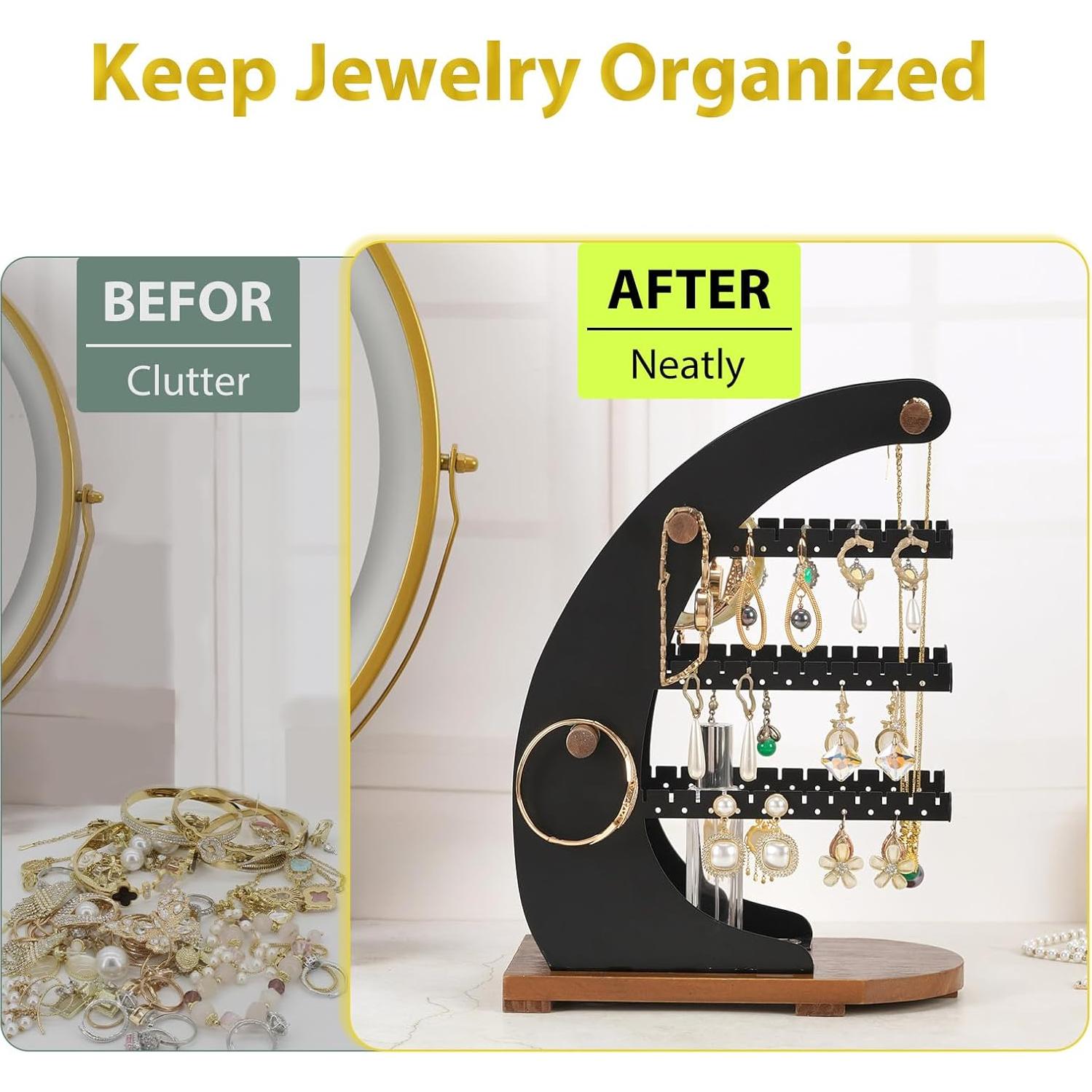 Organizador de Joyería KOOAAICCHI - Soporte para Pendientes y Collares