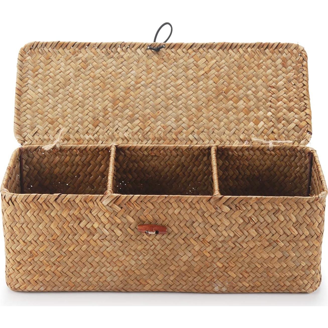 Cesta de Almacenamiento DECRAFTS de Hierba Marina 3 Secciones