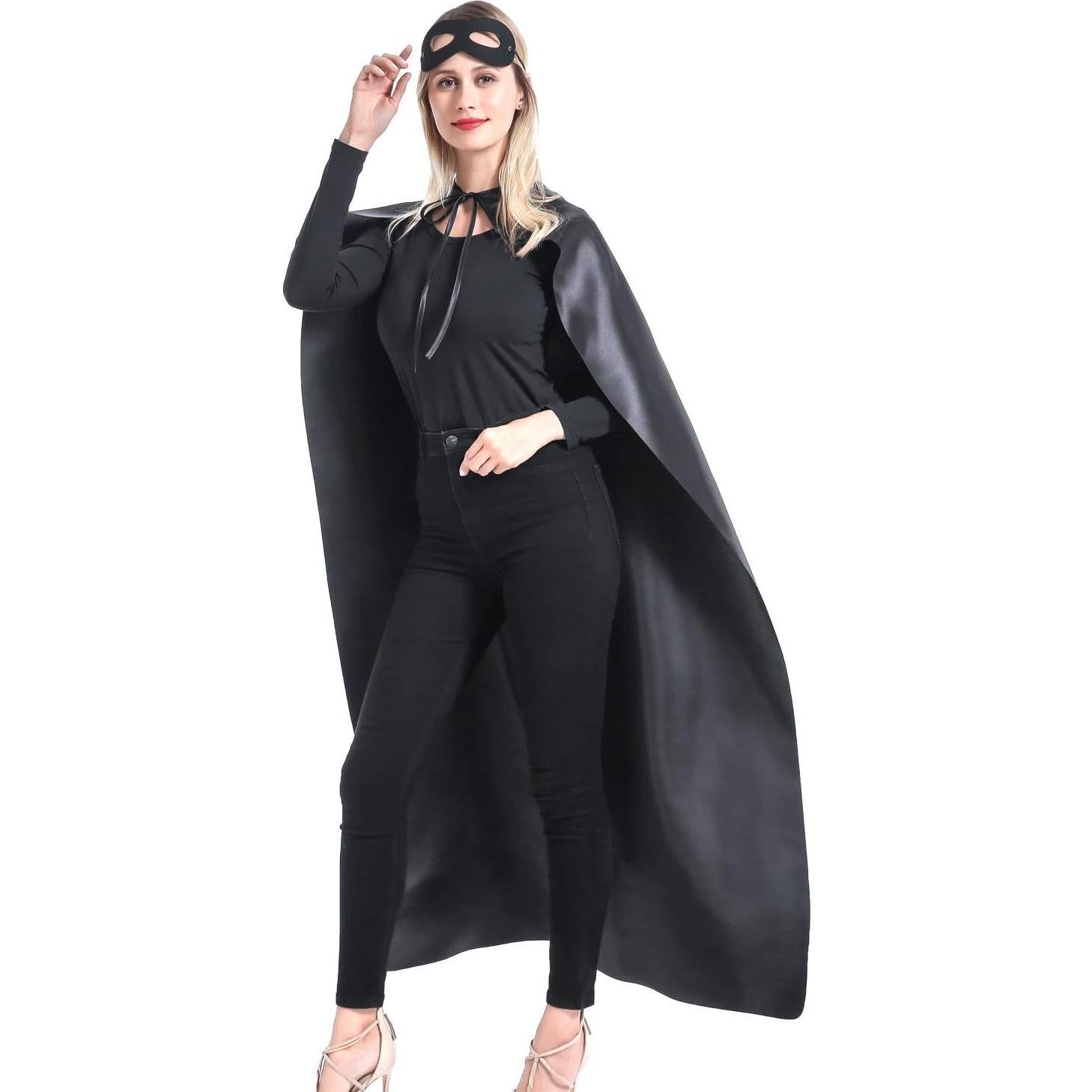 Set Capa y Máscara Superhéroe Adulto ADJOY - Negro