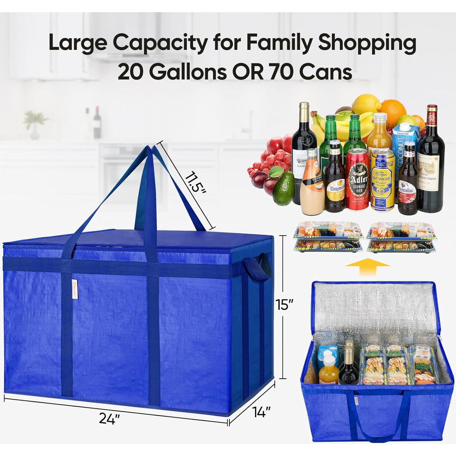 Bolsa de Compras Reutilizable Aislada BALEINE 61x36x38cm Azul