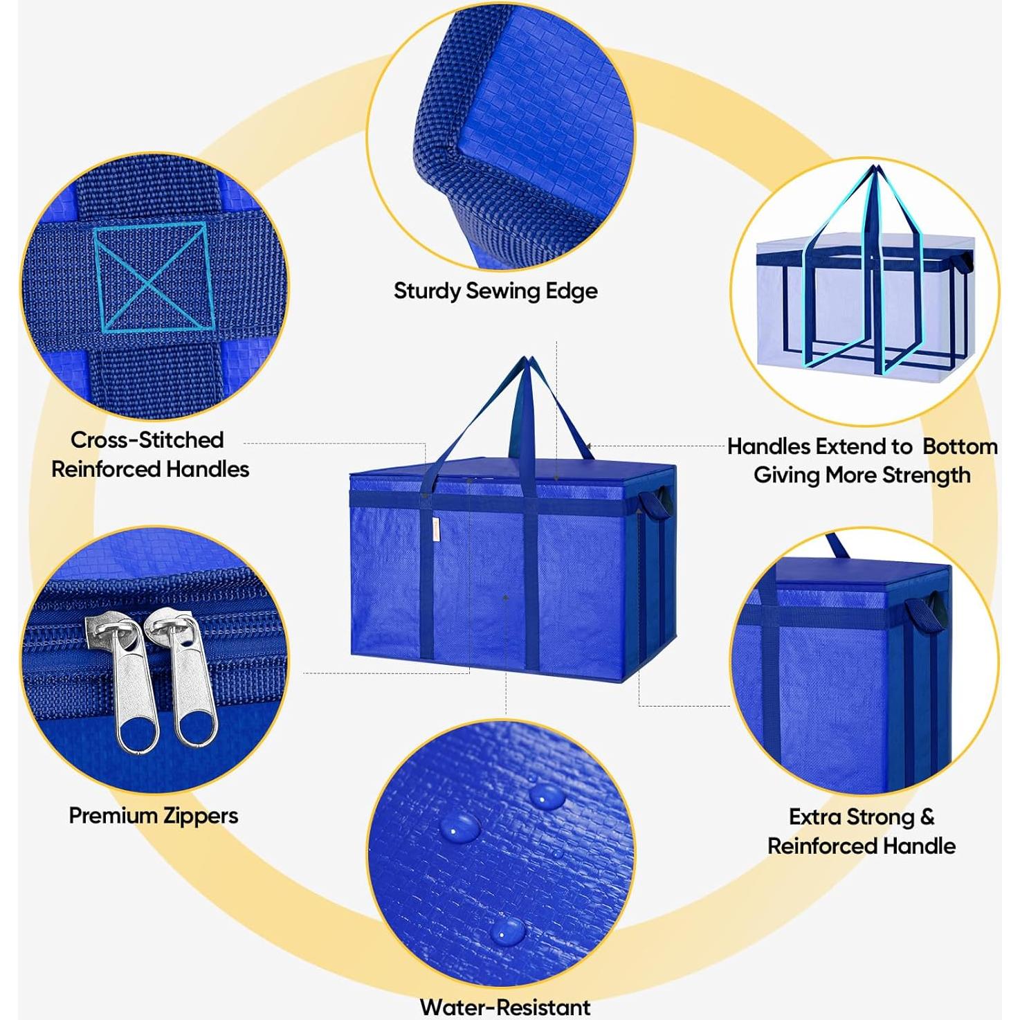 Bolsa de Compras Reutilizable Aislada BALEINE 61x36x38cm Azul