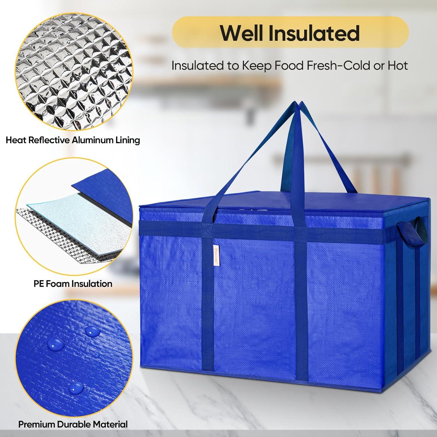 Bolsa de Compras Reutilizable Aislada BALEINE 61x36x38cm Azul