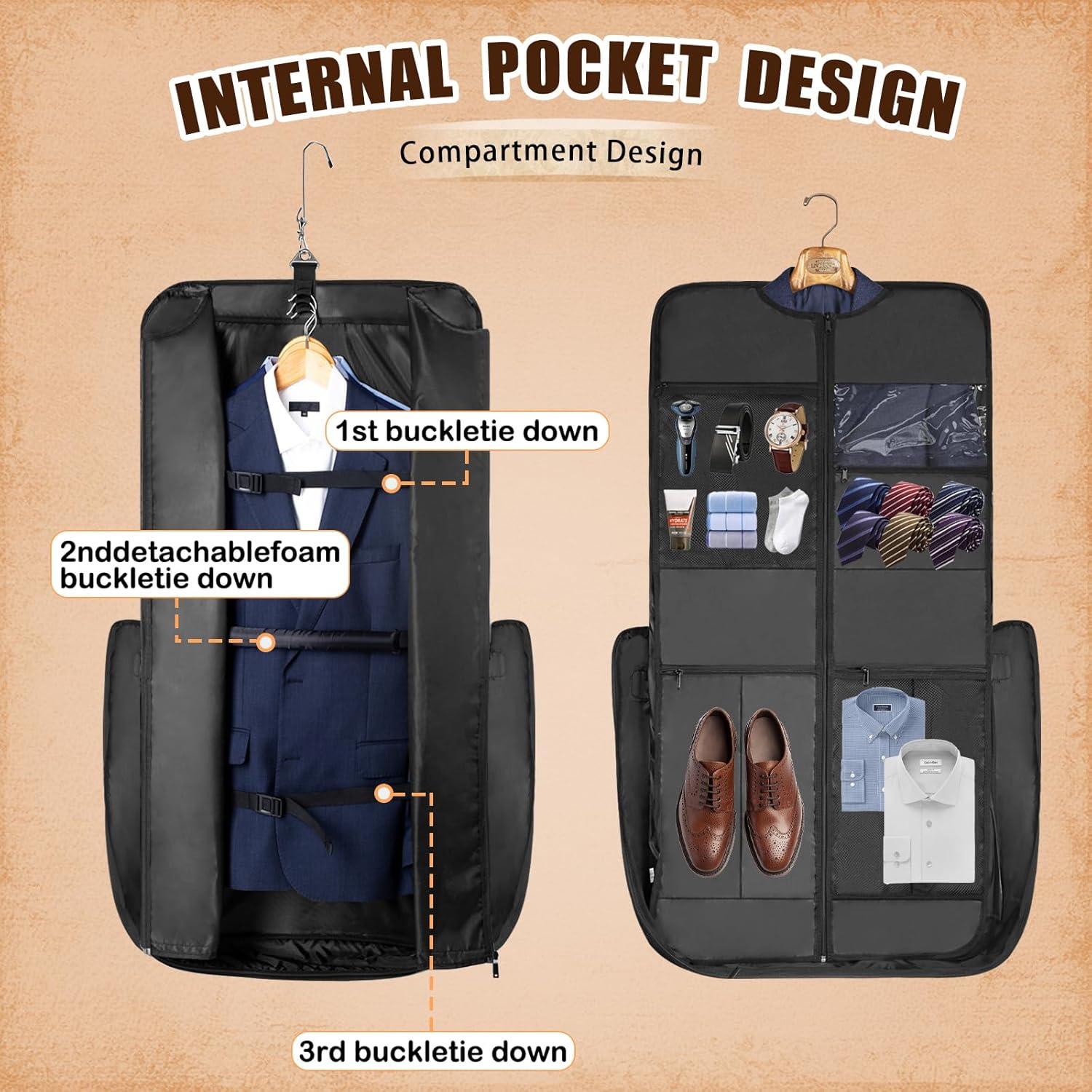 Bolsa de viaje para prendas Noozion negra 119.4x61 cm