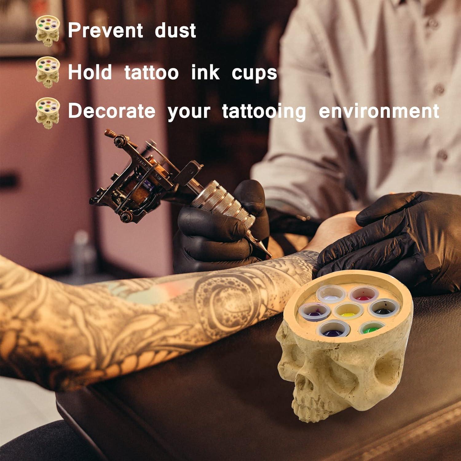 Soporte para Taza de Tinta de Tatuaje CINRA Calavera 7 Agujeros