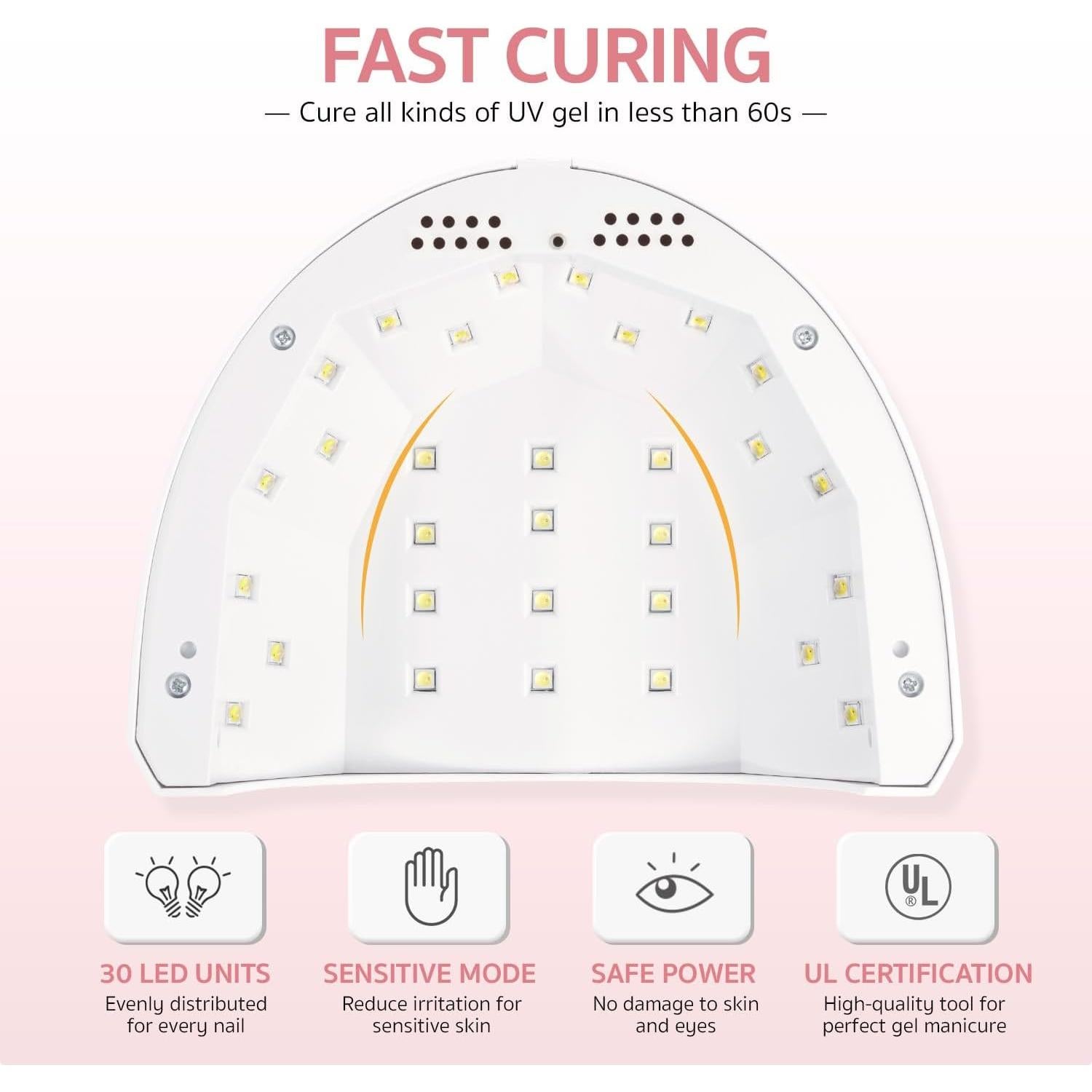 Lámpara UV LED GAOY Profesional para Esmalte en Gel 30 Perlas